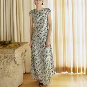 Grover Rad Printed Silk Maxi Dress
